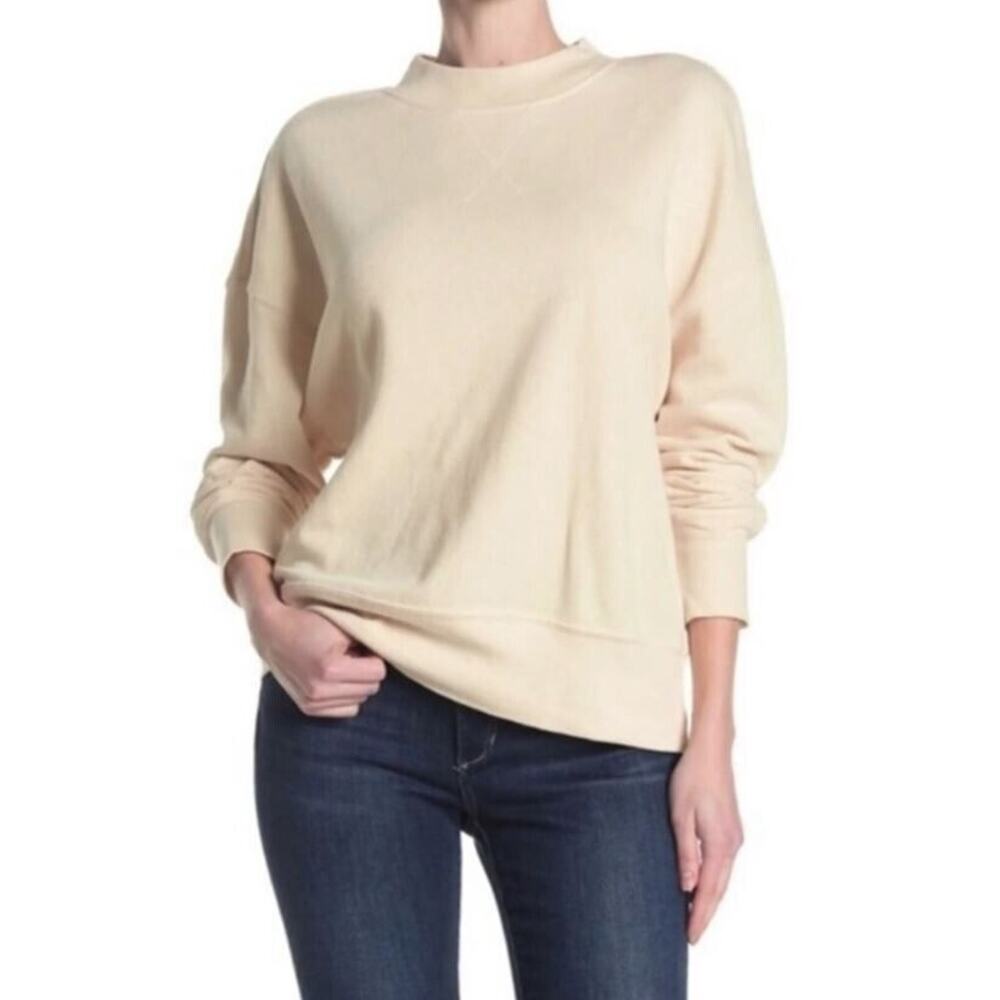 Abound Oversized Dropped Shoulder Sweatshirt Beige Oatmeal Light Heather MED $30